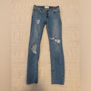Free People distress stretch skinny jeans size 26